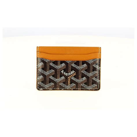 brown goyard card holder|Bourbon zipped card holder .